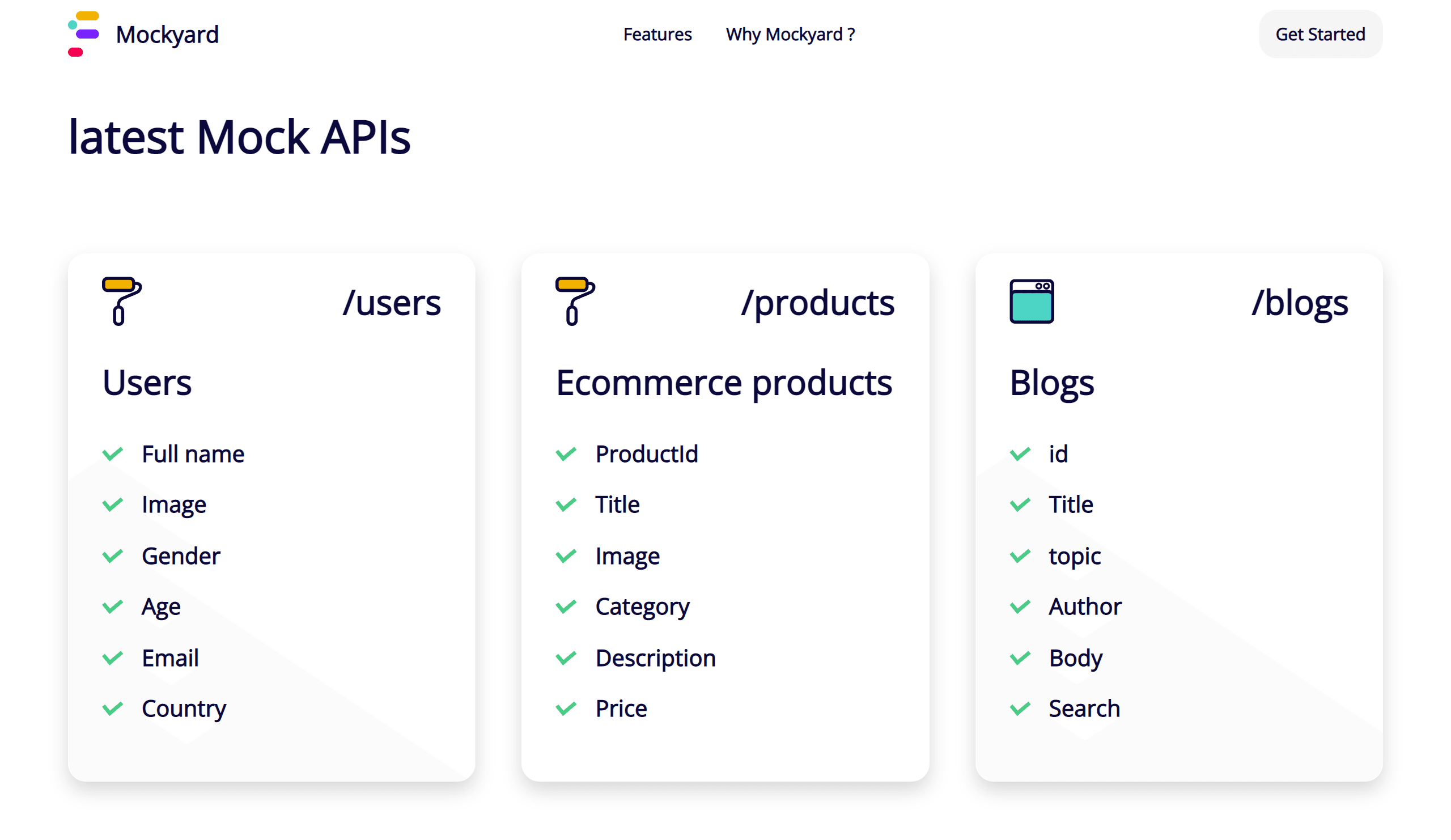 Mockyard user interface